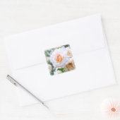 Rosa French Lace [Square Seal] Vierkante Sticker (Envelop)