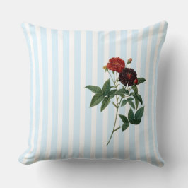 Rosa Gallica Van Eeden ivoor & blauwe strip Kussen