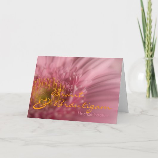Rosa Gerbera • Sparen de Datum Karte Aankondiging (Voorkant)