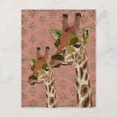 Rosa Giraffes Glitzy Briefkaart (Voorkant)