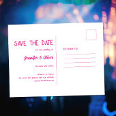 Rosa Glitters Retro Disco Bal Save The Date Briefkaart