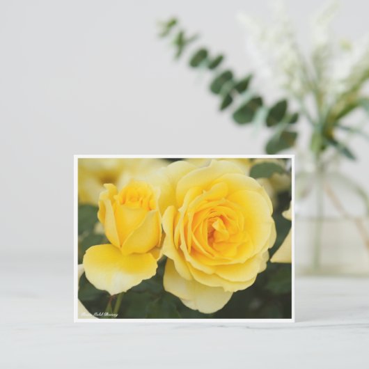 Rosa Gold Bunny Briefkaart (Staand voorkant)