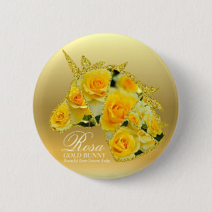 Rosa Gold Bunny Ronde Button 5,7 Cm