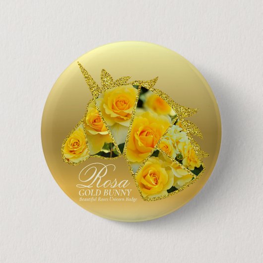Rosa Gold Bunny Ronde Button 5,7 Cm (Voorkant)