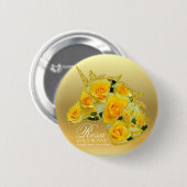 Rosa Gold Bunny Ronde Button 5,7 Cm (Voorkant /achterkant)