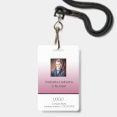 Rosa Gradiënt Professionele Werknemers-ID Badge (Voorzijde met lanyard)