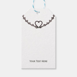 Rosa Hartvormige Wingerd Bruiloft Feest Favor Cadeaulabel