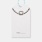 Rosa Hartvormige Wingerd Bruiloft Feest Favor Cadeaulabel (Achterkant)