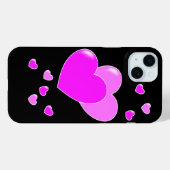Rosa Herzchen auf Schwarz Case-Mate iPhone Case (Achterkant (horizontaal))