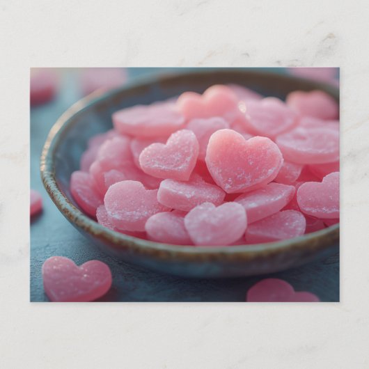 Rosa Herzen aus Zucker Valentinstag Briefkaart (Voorkant)