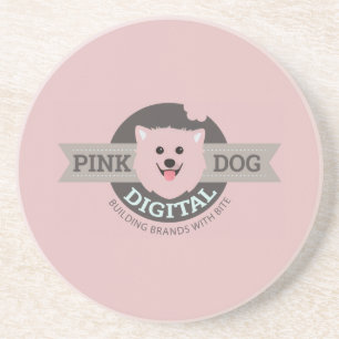 Rosa Honden Digitale Zandsteen Onderzetter