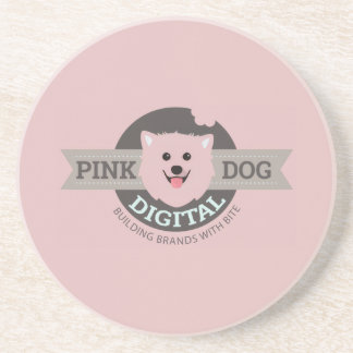 Rosa Honden Digitale Zandsteen Onderzetter