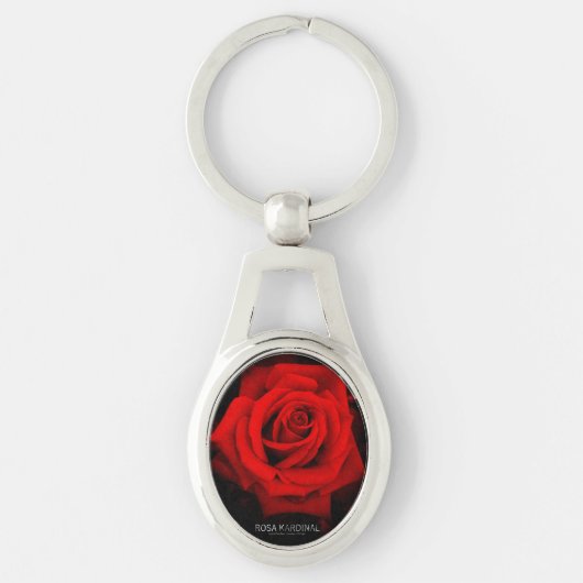 Rosa Kardinal:Metal Key Chain Sleutelhanger (Voorkant)