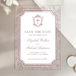 Rosa Katholieke Trouw Save the Date Acryl Uitnodigingen