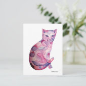 Rosa Katze Briefkaart (Staand voorkant)