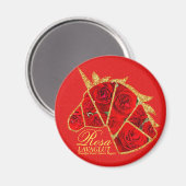 Rosa Lavaglut Magneet (Voorkant / Achterkant)