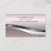 Rosa luxe tegels | Metalen achtergrond Visitekaartje (Achterkant)