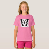 Rosa Mädchen T-shirt mit Schmetterling (Voorkant volledig)
