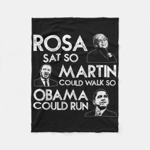 Rosa Martin Obama Afro-Amerikaanse zwarte geschied Fleece Deken