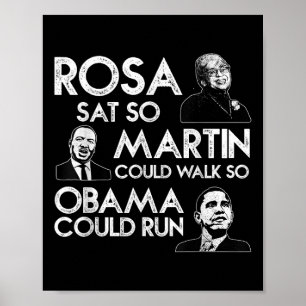 Rosa Martin Obama Afro-Amerikaanse zwarte geschied Poster
