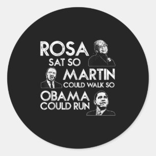 Rosa Martin Obama Afro-Amerikaanse zwarte geschied Ronde Sticker