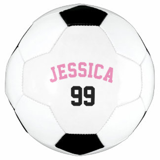 Rosa Meisjesnaam Zwarte Nummer Minimalistisch Voetbal