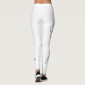 Rosa Minimalistische Lijn Kunst Broeken Leggings (Achterkant)