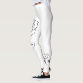 Rosa Minimalistische Lijn Kunst Broeken Leggings (Links)