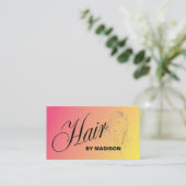 Rosa Oranje Haarstylist QR Code Visitekaartje (Staand voorkant)