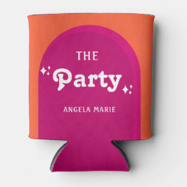 Rosa & Oranje Zonsondergang Retro Het Feest Blikjeskoeler