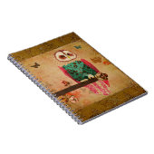 Rosa Owl Gold-laptop Notitieboek (Rechterzijde)