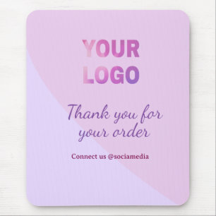 Rosa paars uw logo verbinding met ons social media muismat