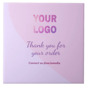 Rosa paars uw logo verbinding met ons social media tegeltje