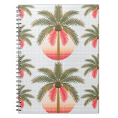 Rosa Palmenmuster mit Sonnenverlauf Notitieboek (Voorkant)