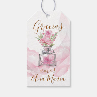 Rosa Parfum "doordrenkt van liefde" gepersonalisee Cadeaulabel