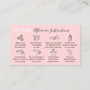 Rosa pastel lip filler nazorg instructies visitekaartje