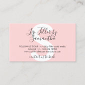 Rosa pastel lip filler nazorg instructies visitekaartje (Voorkant)