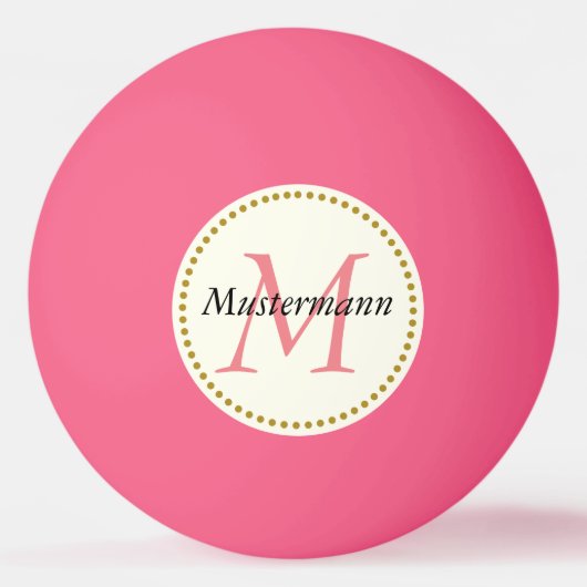 Rosa personalisiert mit Monogramm Pingpongbal (Voorkant)