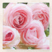 Rosa Pierre de Ronsard (Glass Onderzetter) Glazen Onderzetter (Voorkant)