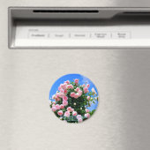 Rosa Pierre de Ronsard [Round Magnet] Magneet (Insitu (Vaatwasser))