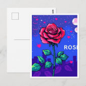 Rosa pixelada estilo retro briefkaart (Voorkant / Achterkant)