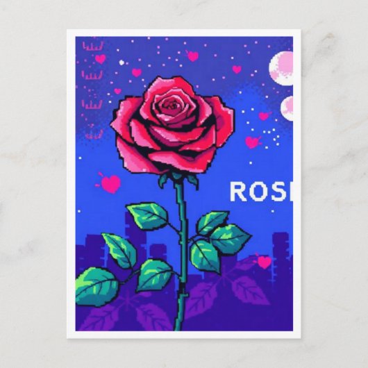 Rosa pixelada estilo retro briefkaart (Voorkant)