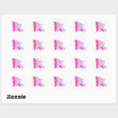 Rosa Poodle Ronde Sticker (Vel)