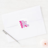 Rosa Pudel Ronde Sticker (Envelop)
