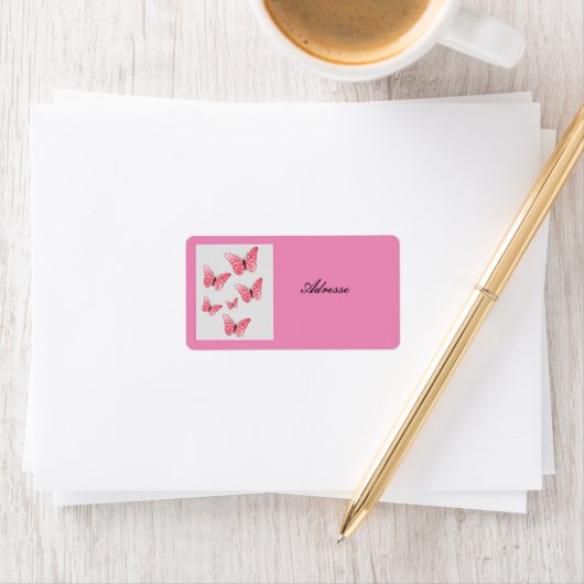 Rosa Punkte Adressaufkleber Etiket (Insitu)