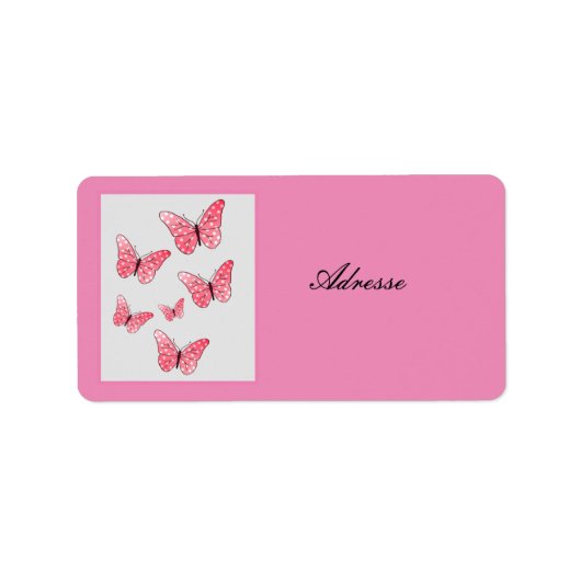 Rosa Punkte Adressaufkleber Etiket (Voorkant)