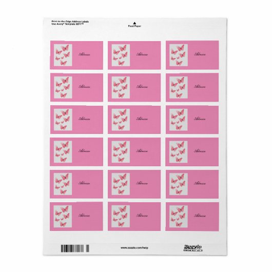 Rosa Punkte Adressaufkleber Etiket (Full Sheet)