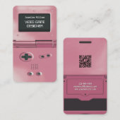 Rosa Retro Stijl Gameconsole Gameontwerper Visitekaartje (Voorkant / Achterkant)