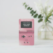 Rosa Retro Stijl Gameconsole Gameontwerper Visitekaartje (Staand voorkant)