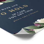 ROSA Rich Burgundy Floral Navy Blanket Sign Poster (Hoek)